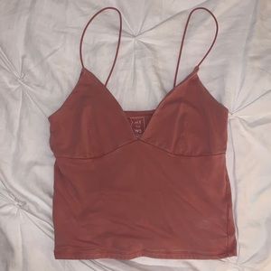 Urban outfitters salmon crop top thick material